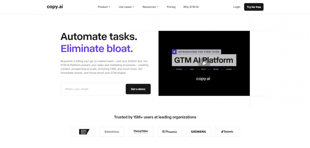 Copy.ai 首页预览